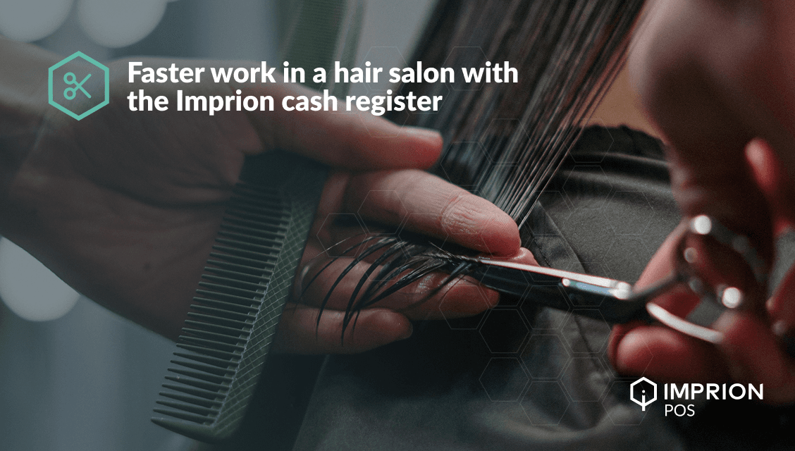 Hair cutting in a hair salon with Imprion cash register