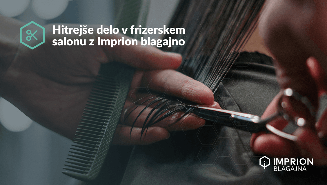 Striženje las v frizerskem salonu z Imprion blagajno