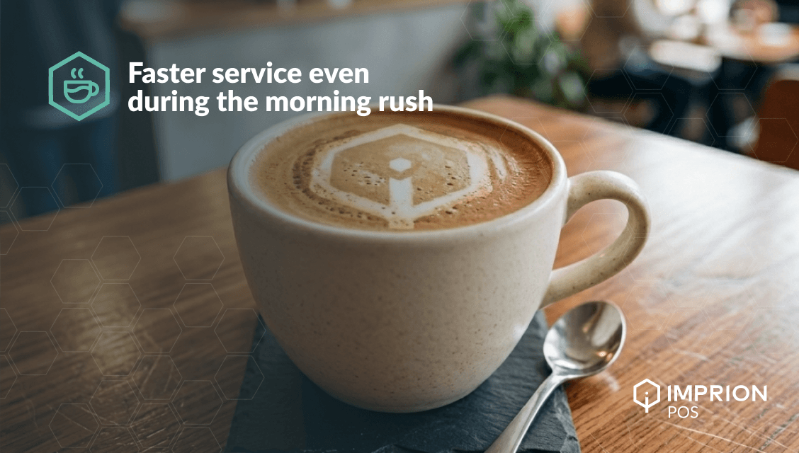 Cup of coffee on a café counter during morning rush