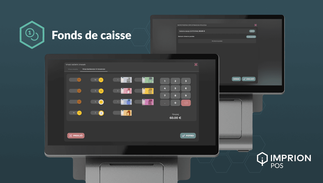 Système POS avec caisse préparée pour un traitement rapide et précis de l'argent liquide